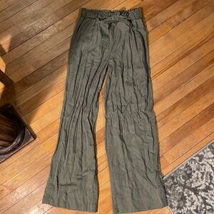 Green flowy Amazon pants